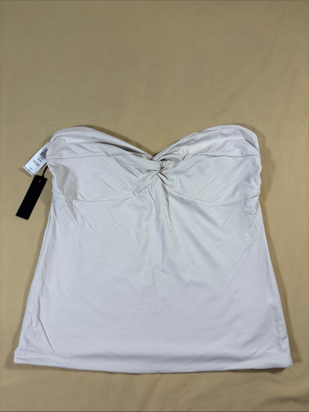 Ten by Babaton Gilda Strapless Top Womens‎ XL Matte Pearl Off White Ruched NWT